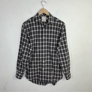 Billy Reid Standard Cut Plaid Check Button Down Shirt Size Medium